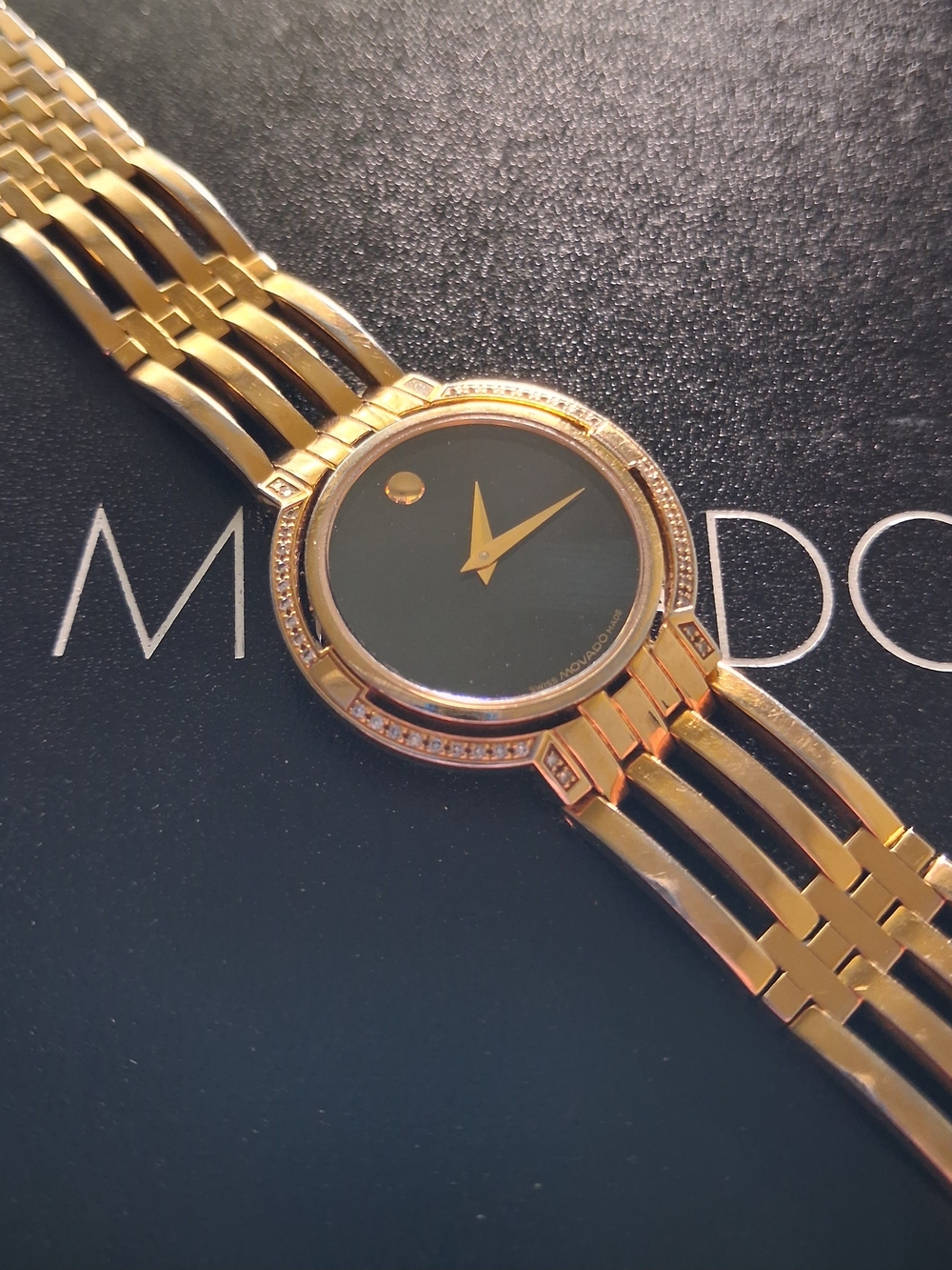 Movado Watch Gold and Diamond Women's Bracelet $2795 - Picture 3 of 16